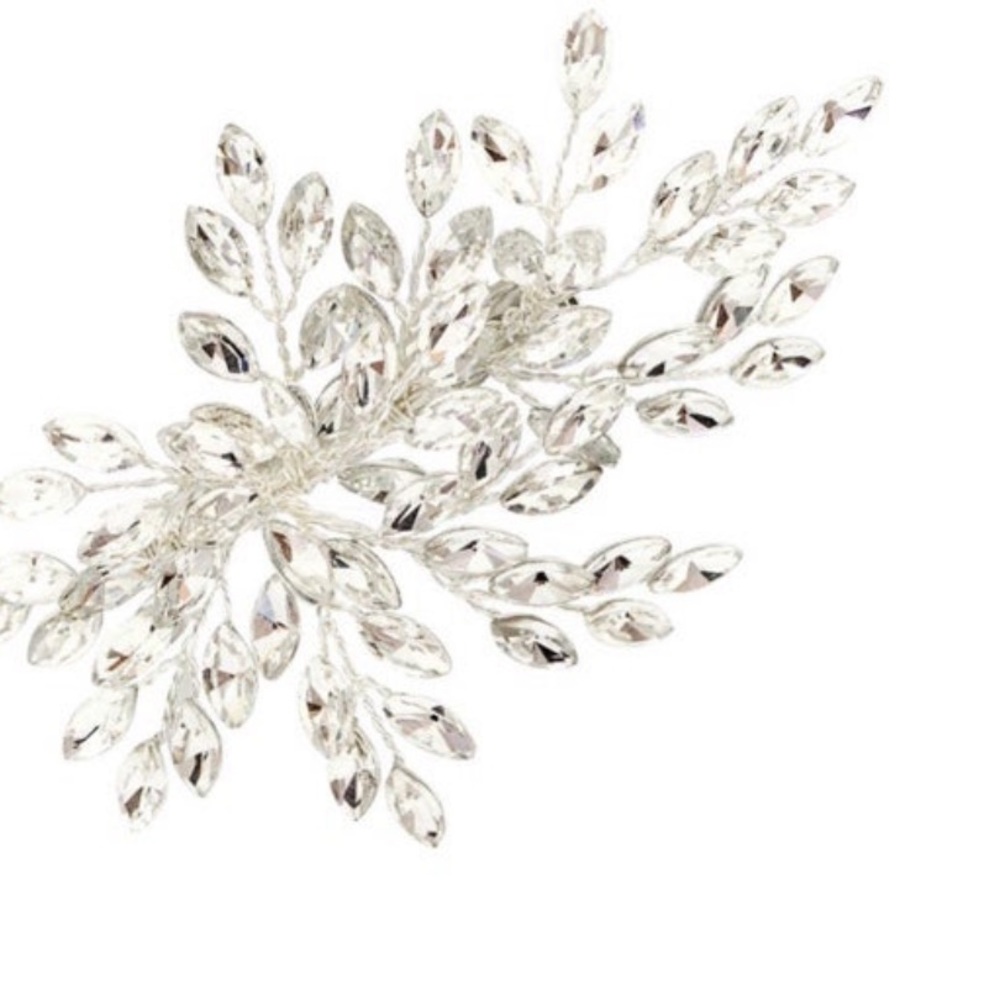 Brides & Hairpins NWT Sahara Crystal Leaf Bendable Hair Clip